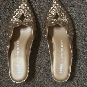 Y/Project Brown Mules with Intricate Cut-Out Design